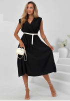 Rochie midi z kopertowym dekoltem Solenne Breeze albă