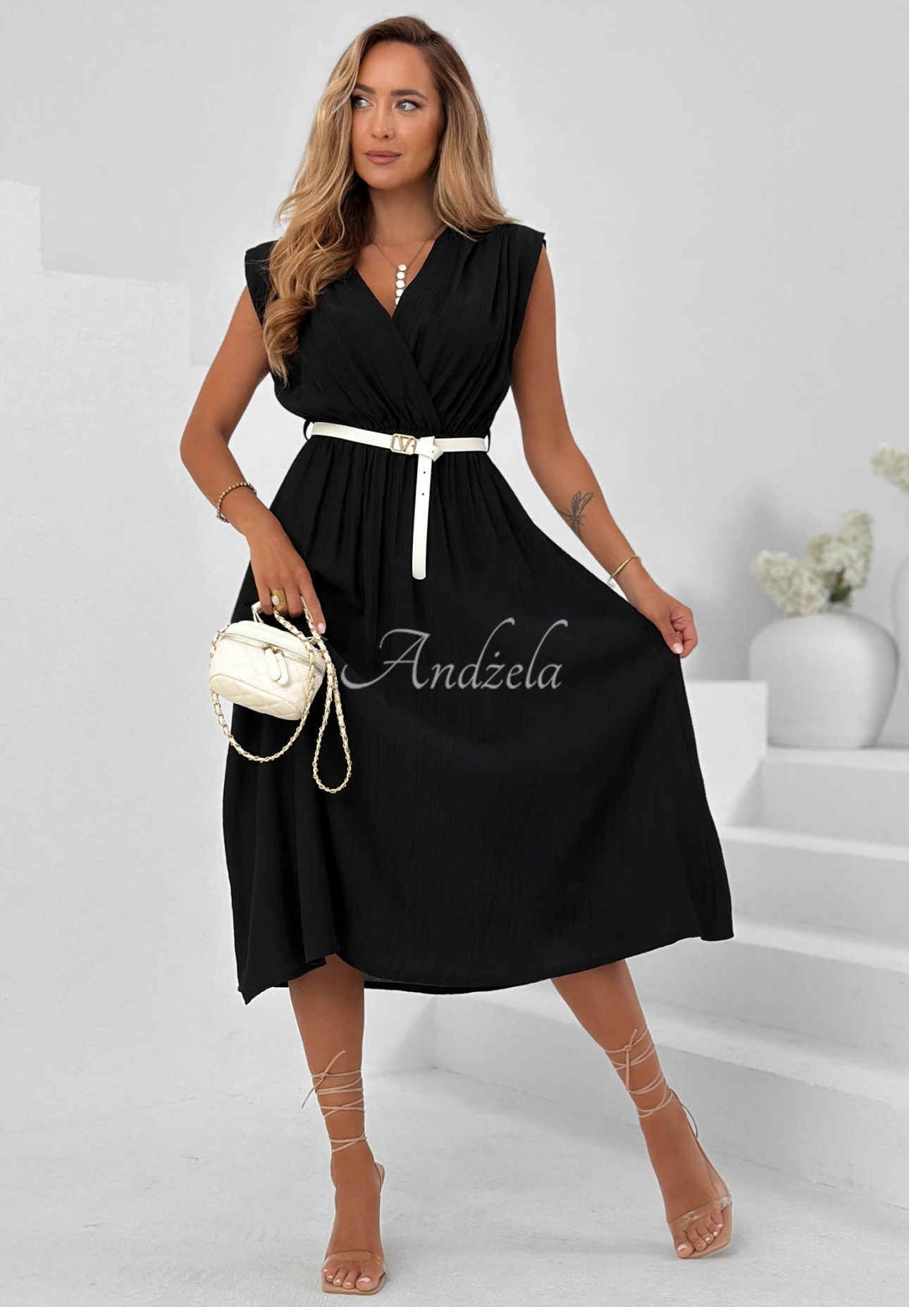 Rochie din viscoză cu decolteu petrecut Solenne Breeze