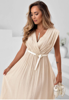 Rochie midi z kopertowym dekoltem Solenne Breeze albă