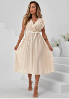 Rochie midi z kopertowym dekoltem Solenne Breeze albă