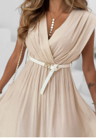 Rochie midi z kopertowym dekoltem Solenne Breeze albă