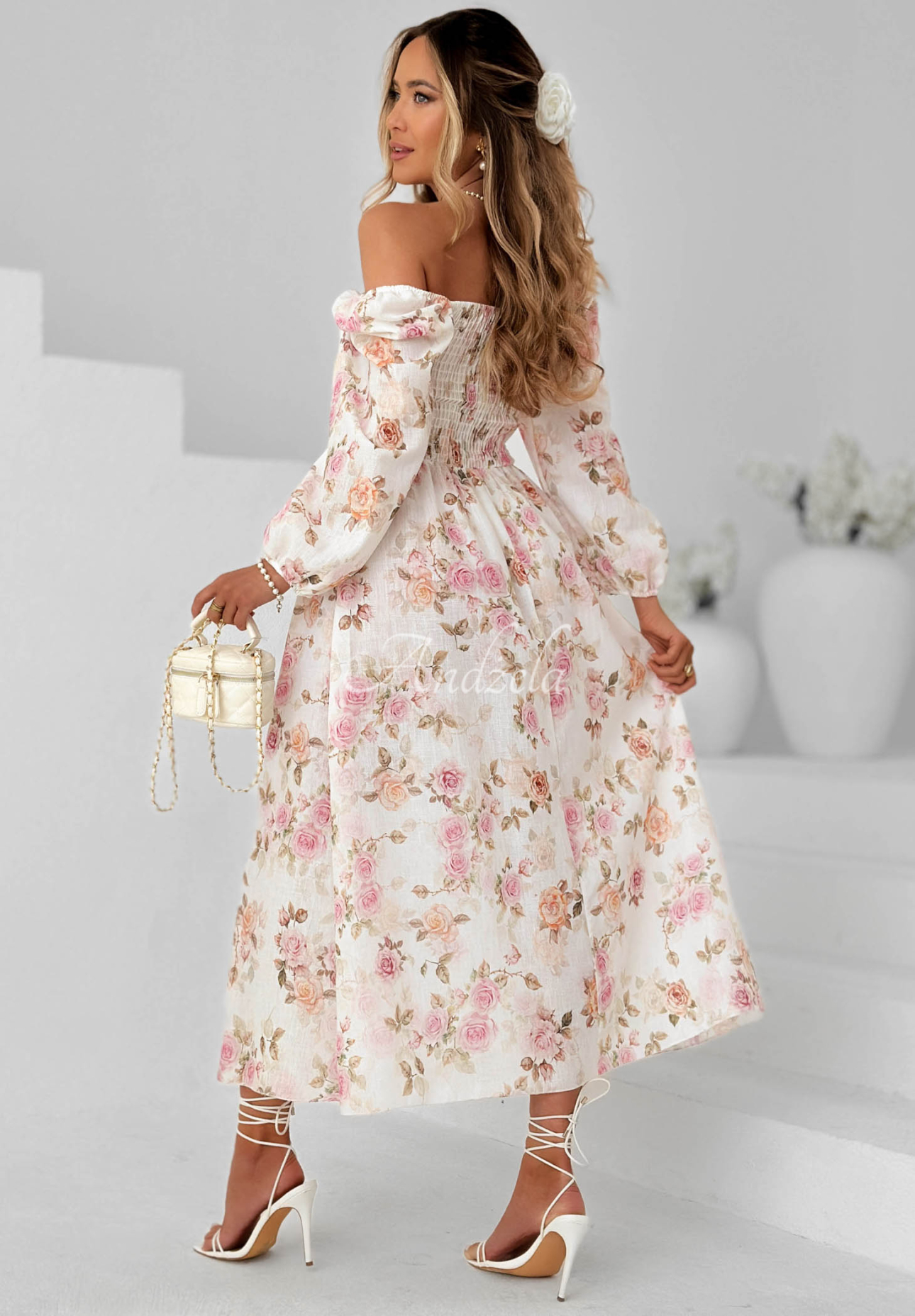Rochie maxi cu imprimeu floral cu mâneci lungi Sunkissed Blooms