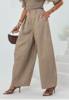 Bawełniane Pantaloni balloon Solar Beauty mokka