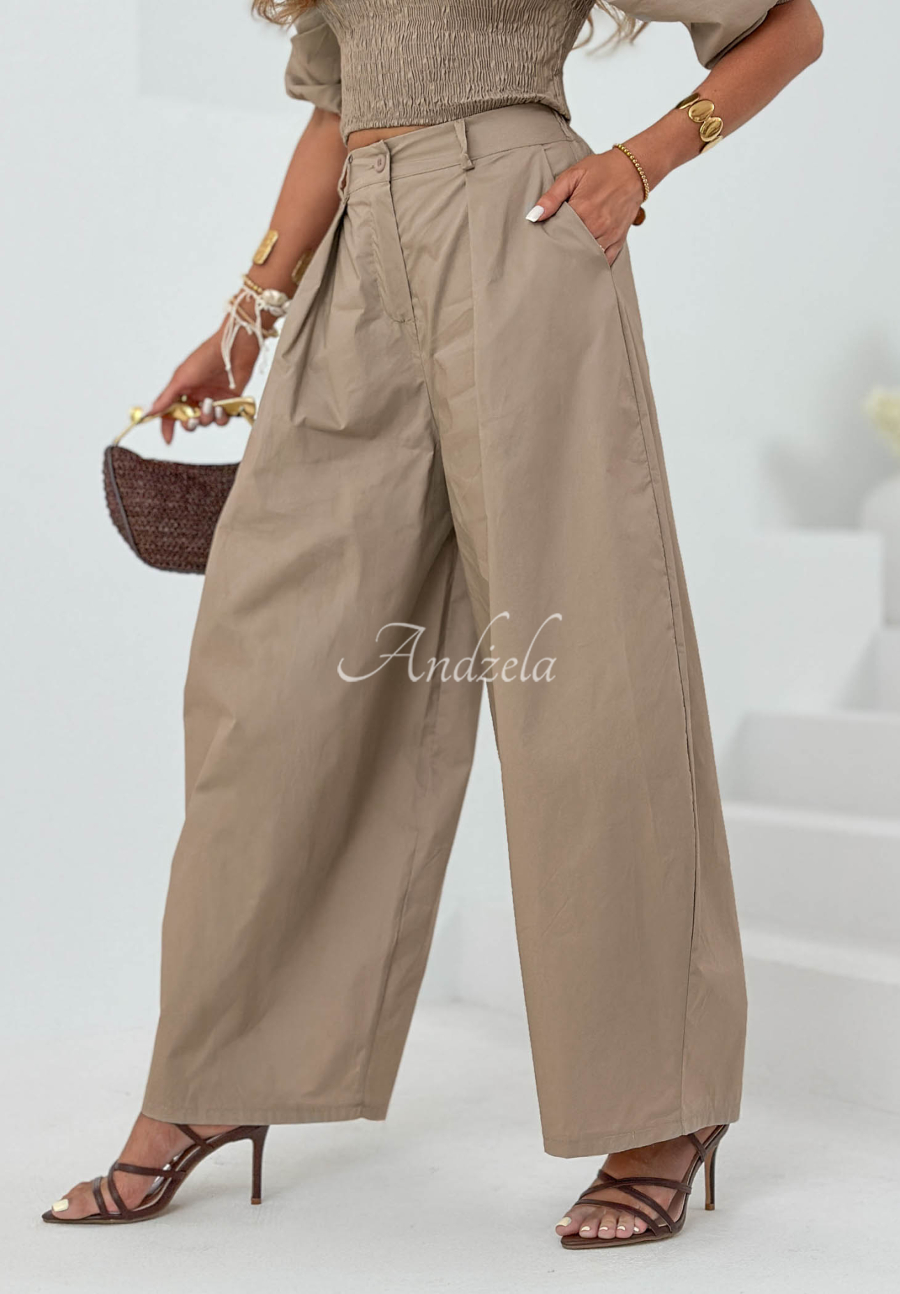 Pantaloni balloon din bumbac Solar Beauty