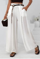 din material textil Pantaloni wide leg z wiskozy Summer Trace mokka