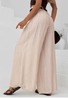 din material textil Pantaloni wide leg z wiskozy Summer Trace mokka