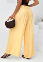 din material textil Pantaloni wide leg z wiskozy Summer Trace mokka