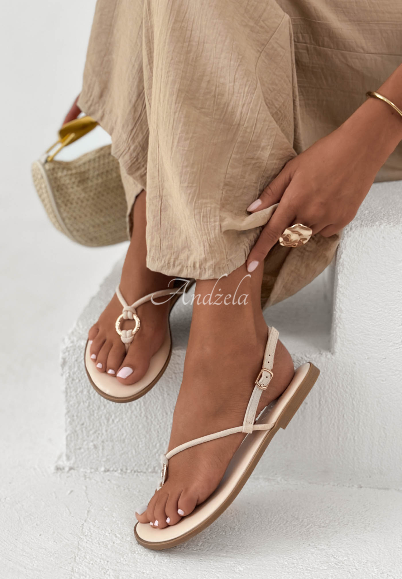 Sandale flip-flop din piele Ocean Spark
