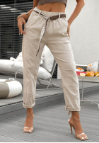 din material textil Pantaloni z haftami Your Way ecru