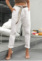 din material textil Pantaloni z haftami Your Way ecru