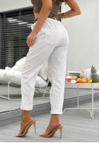 din material textil Pantaloni z haftami Your Way ecru