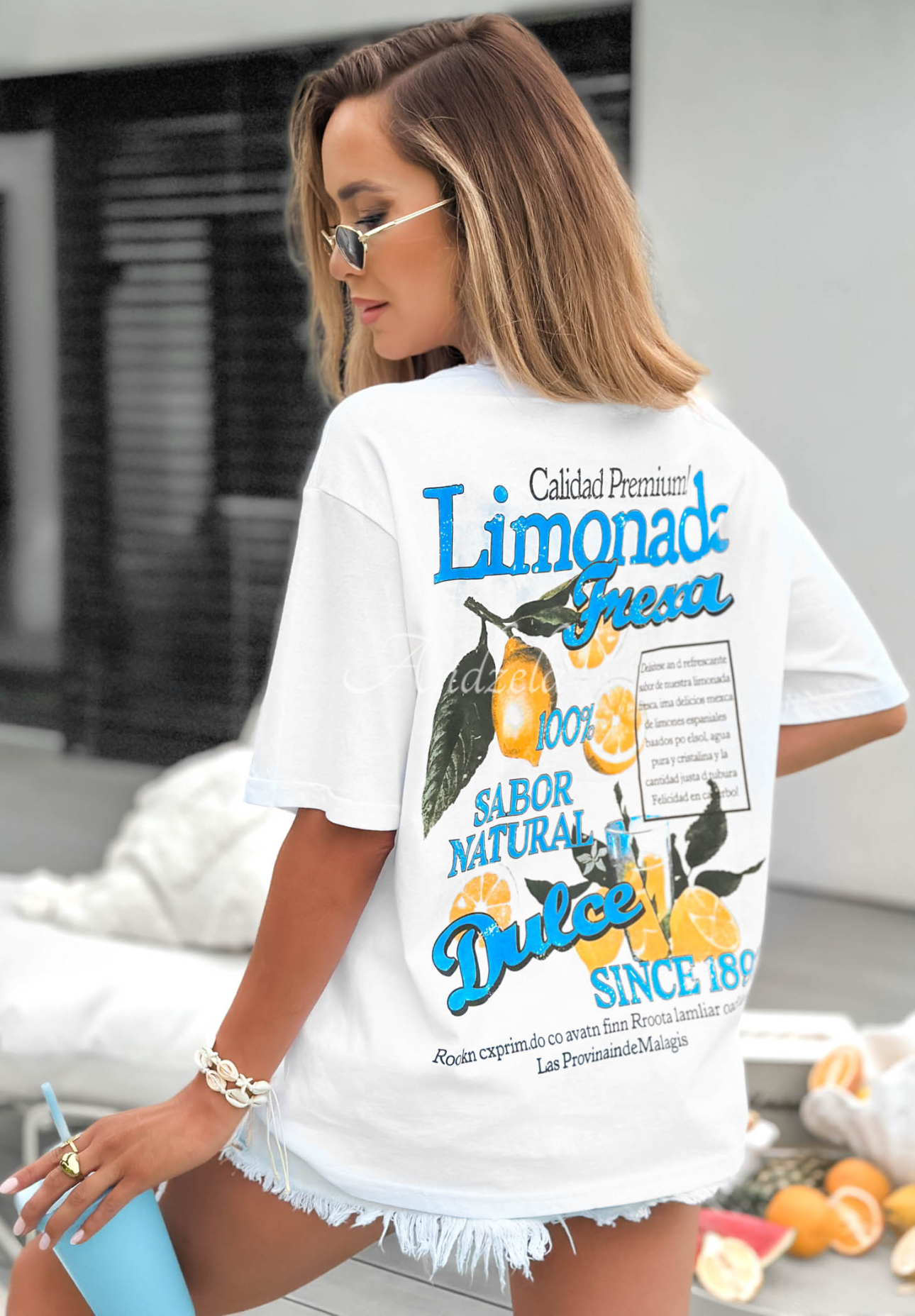 Tricou din bumbac cu imprimeu Limonada Fresca