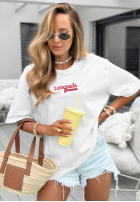 Tricou z nadrukiem Limonada Fresca biało-roșu