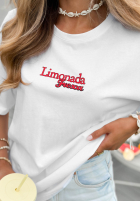 Tricou z nadrukiem Limonada Fresca biało-roșu