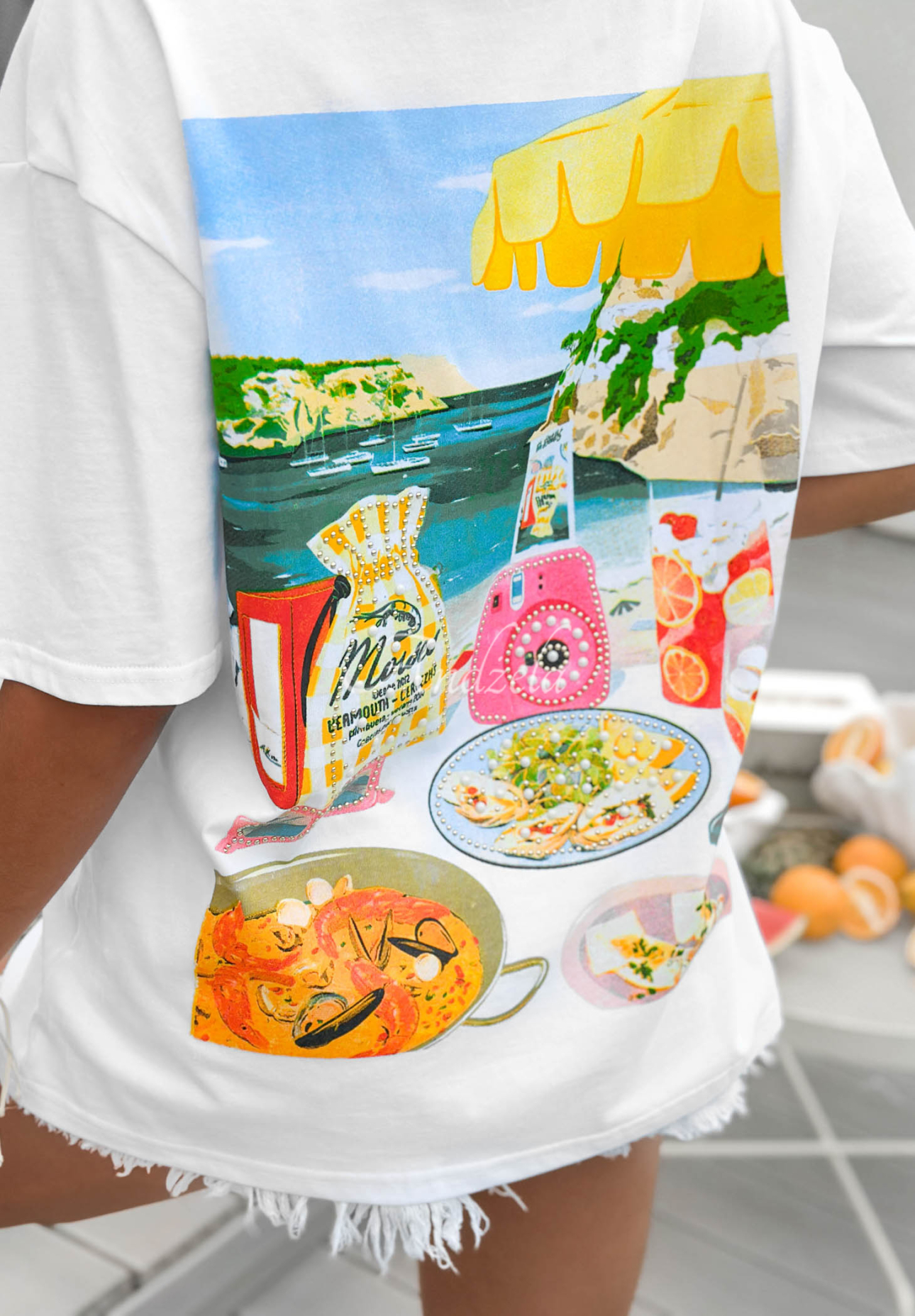 Tricou din bumbac cu imprimeu Paella