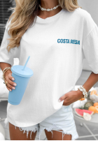 Tricou z nadrukiem Costa Mesa Alb