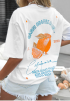 Tricou z nadrukiem Costa Mesa Alb
