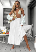 Asymetryczna Rochie maxi z falbankami Ocean Escape kaki