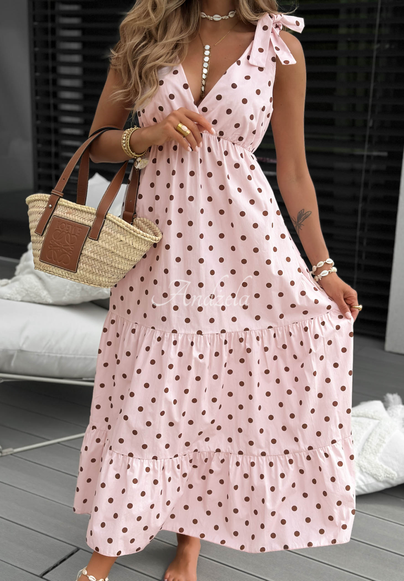 Rochie din bumbac cu buline Girly Dots