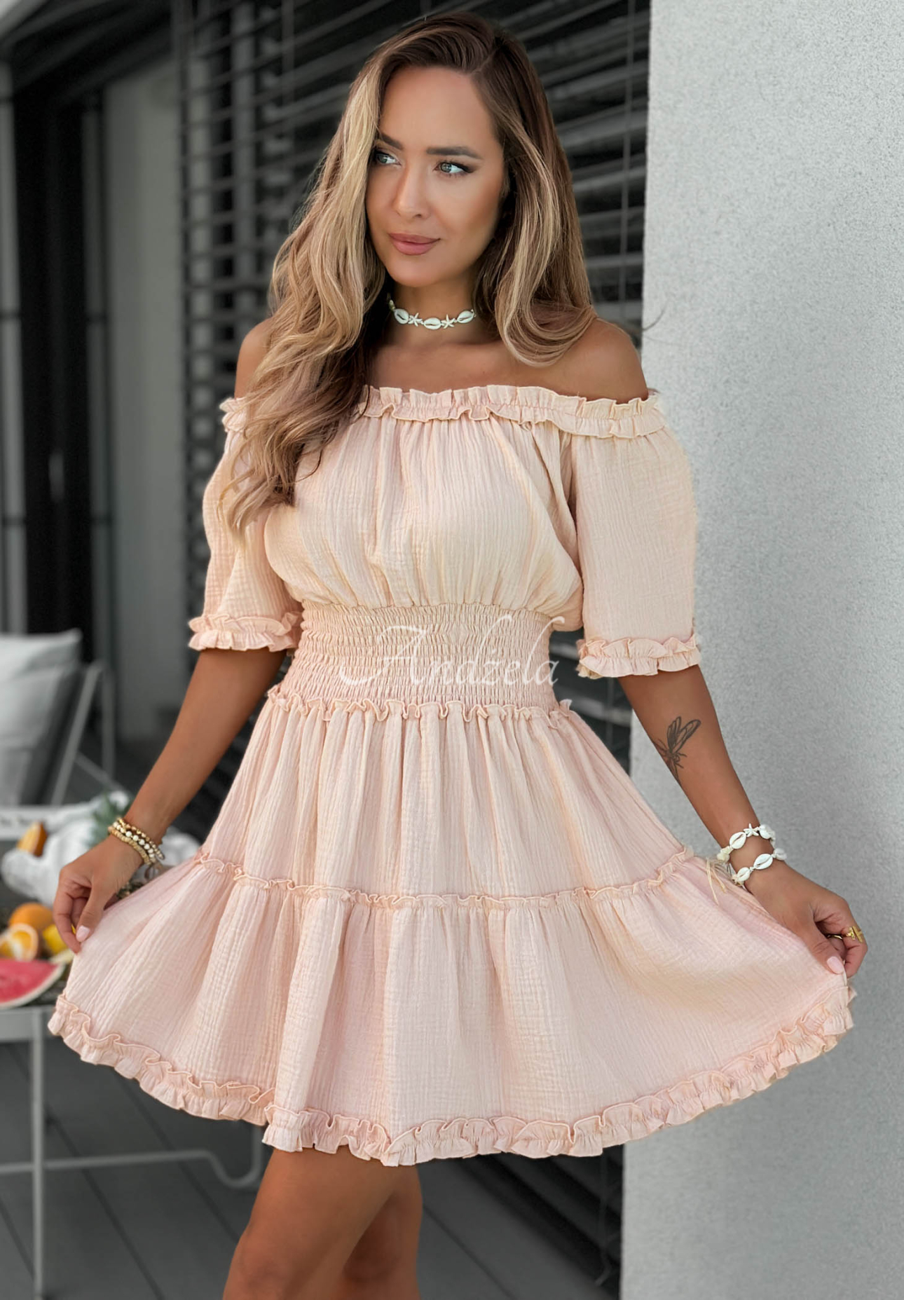 Rochie spaniolă din muselină Soft Walk