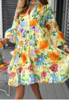 Ażurowa Rochie w kwiaty Vanilla Waves  galben