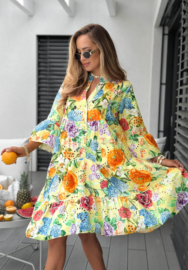 Rochie ajurată cu flori și bumbac Vanilla Waves