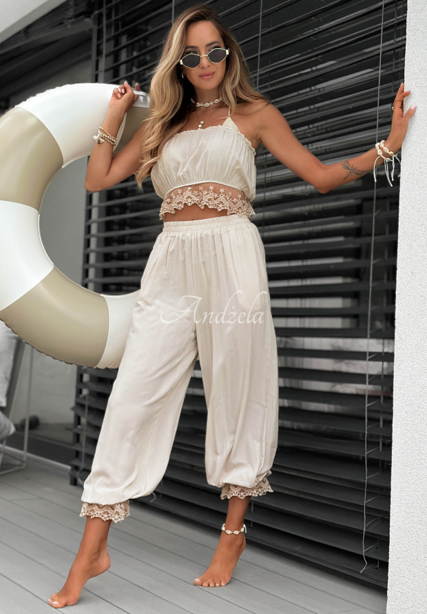 Set Top  și pantaloni cu dantelă Fresh Lace