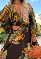 Wzorzysta Rochie maxi Safari Voyage ciocolatie