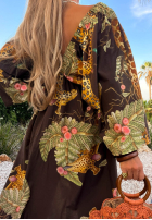 Wzorzysta Rochie maxi Safari Voyage ciocolatie