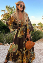 Wzorzysta Rochie maxi Safari Voyage ciocolatie