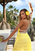 Compleu Top  i Fustă Letters To Summer galben banană