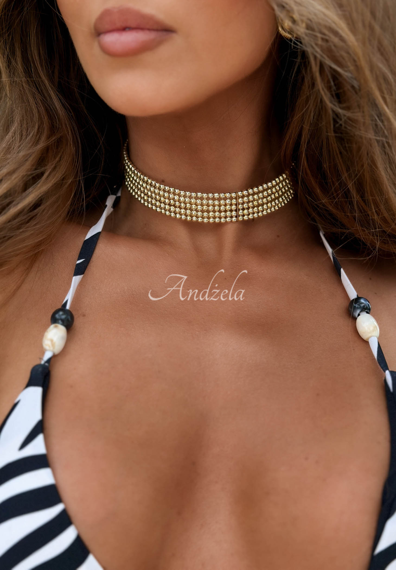 Colier choker cu biluțe Elegant Aura