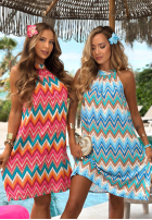 Wzorzysta Rochie midi Mexico Sunset roz