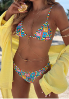 Dwuczęściowy kostium kąpielowy bikini cu modele Colorful Shells niebiesko-roz