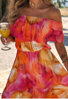 Kwiecista Rochie maxi z falbankami Summer Estate albastră
