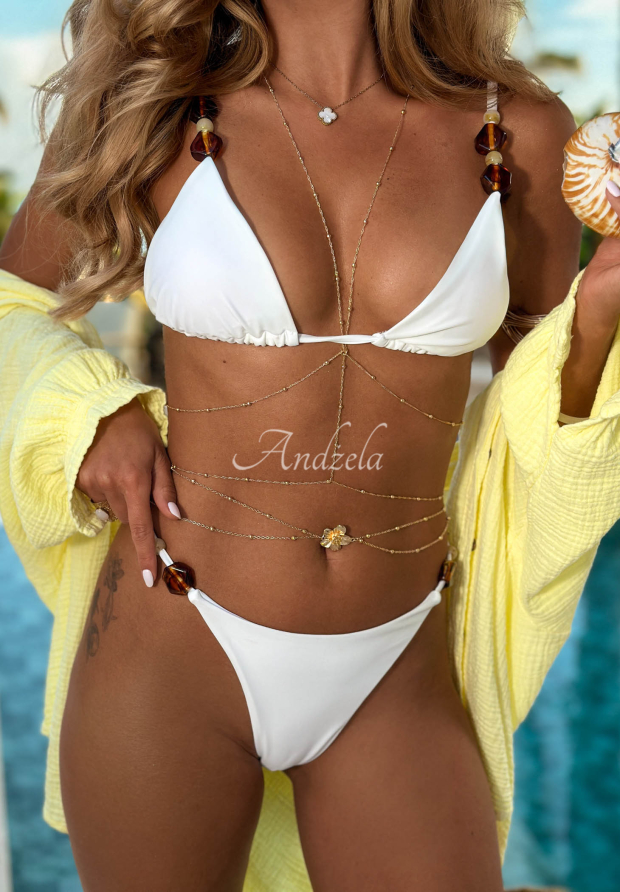 Costum de baie din două piese cu pietre decorative Warm Escape