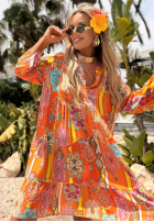 Wzorzysta Rochie Magnala Sierra portocalii