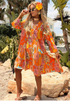 Wzorzysta Rochie Magnala Sierra portocalii