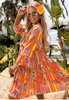 Wzorzysta Rochie Magnala Sierra portocalii