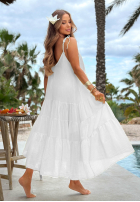 Zwiewna Rochie maxi na ramiączkach z falbankami Hot Waves roz