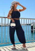 Wiskozowy Compleu Top  i Pantaloni haremki Solar Kiss mokka