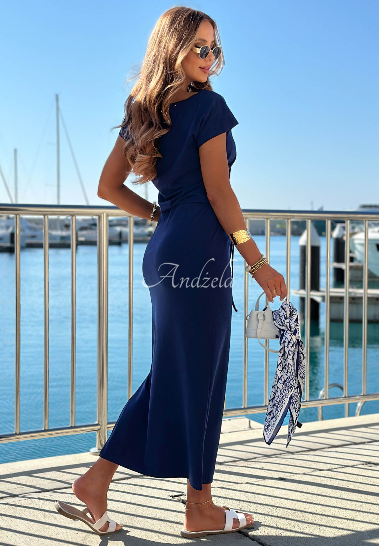 Rochie din bumbac cu șnur de ajustare Moonlight Harbor