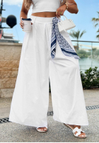 Pantaloni wide leg tip szwedy din bumbac Sea Elegance
