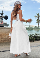 din material textil Pantaloni wide leg szwedy Sea Elegance bluemarin