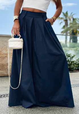 Pantaloni wide leg tip szwedy din bumbac Sea Elegance