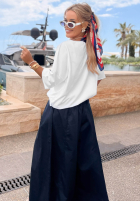 Tricou z napisem Mon Cheri Paris biało-bluemarin