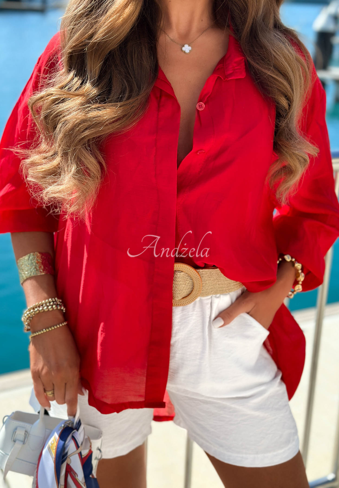 Cămașă ușoară asimetrică din tencel Summer Select