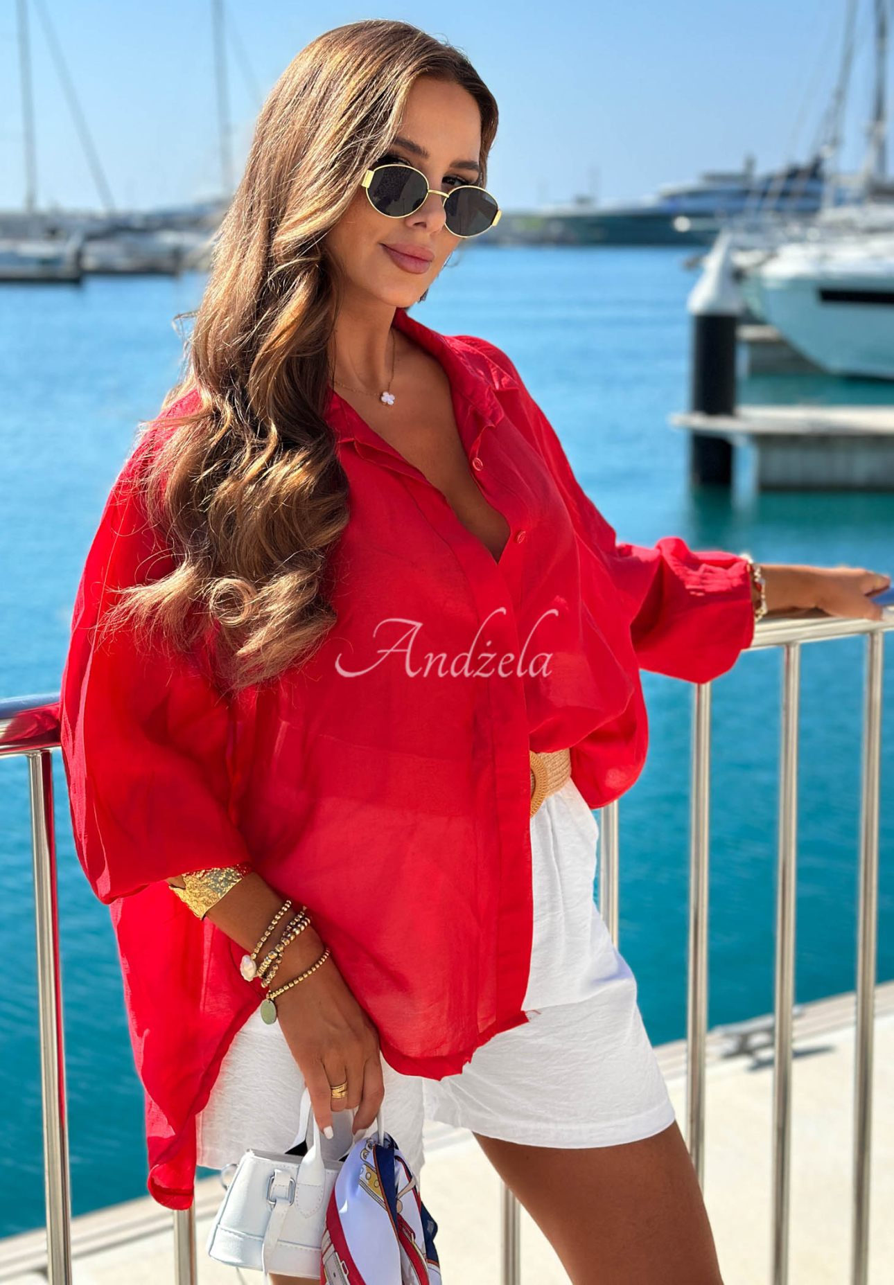 Cămașă ușoară asimetrică din tencel Summer Select