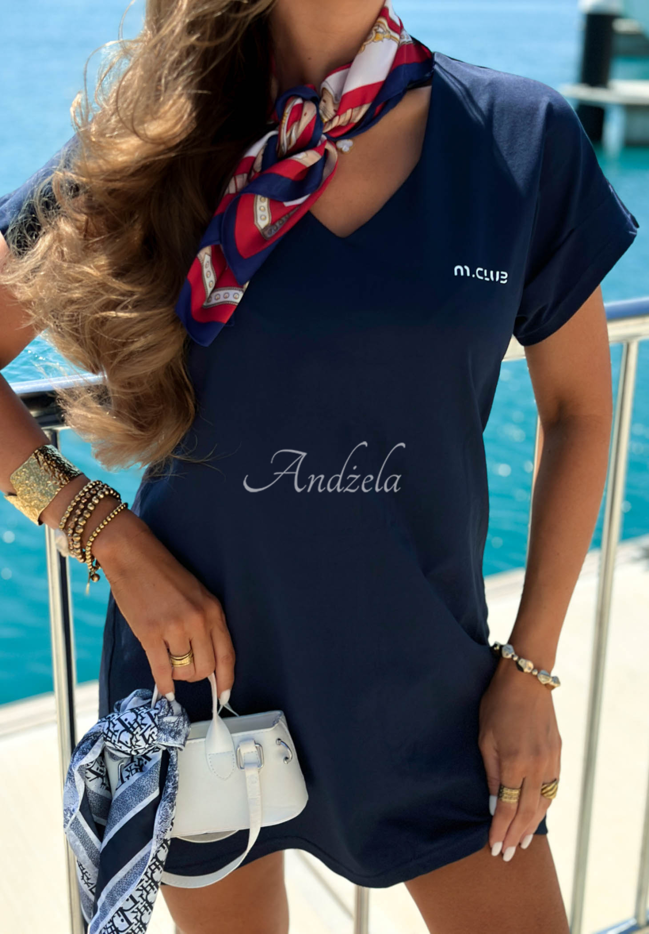 Rochie din bumbac cu imprimeu Marina Club