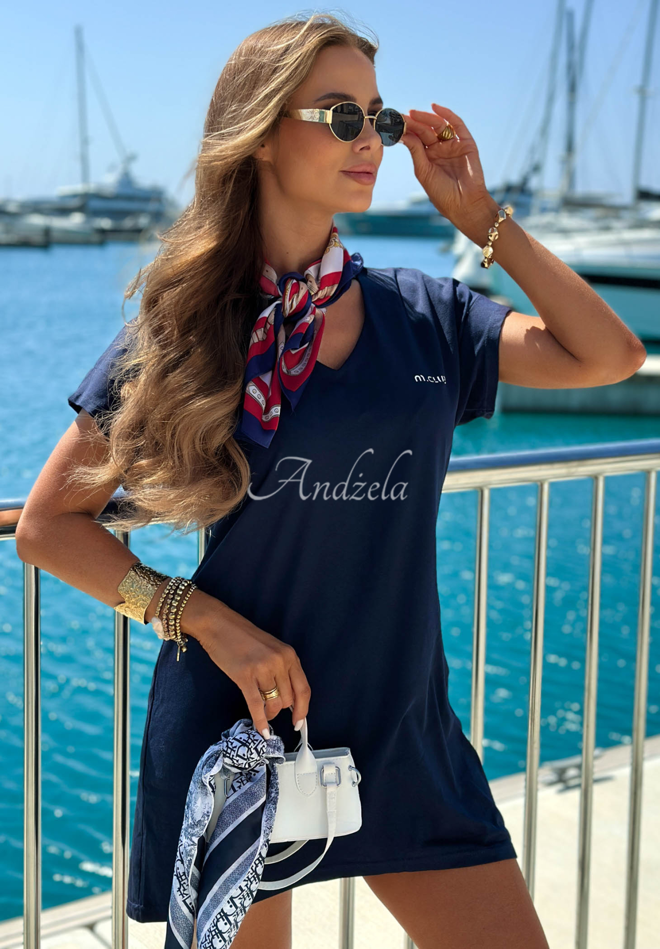 Rochie din bumbac cu imprimeu Marina Club